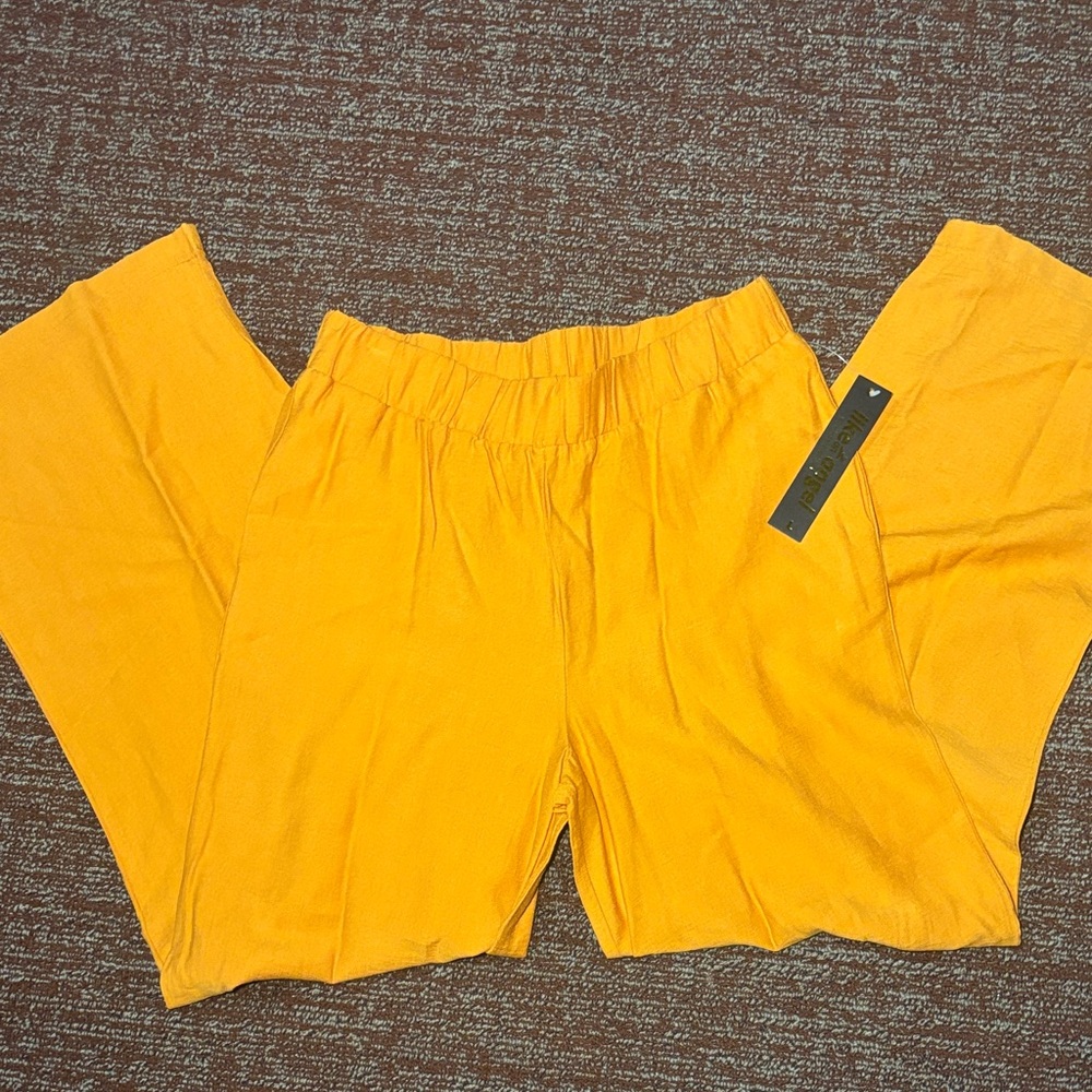 NWT Like an Angel tangerine orange gauzy wide leg pant